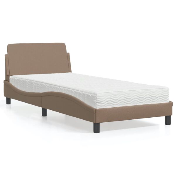 vidaXL Bett mit Matratze "Dover" Cappuccino-Braun 80x200 cm Kunstleder