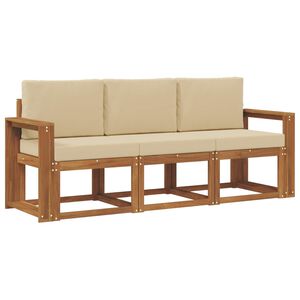 vidaXL Outdoor-Sofagarnitur 3 stk. 3-Sitzer Natur und Beige