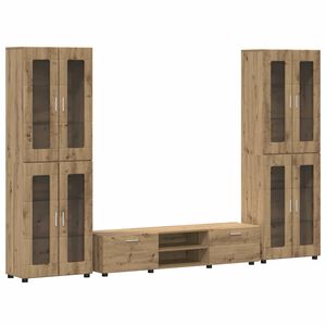 vidaXL TV-Schrankset mit T&uuml;r FLORIN 3 pcs Artisan-Eiche Holzwerkstoff