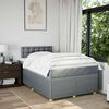 vidaXL Boxspringbett mit Matratze Hellgrau 120x200 cm Stoff