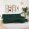 vidaXL 3-Sitzer-Sofa mit Hocker Dunkelgrün 210 cm Samt