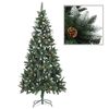 vidaXL K&uuml;nstlicher Weihnachtsbaum mit Beleuchtung & Kugeln 210 cm