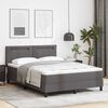 vidaXL Boxspringbett mit Matratze Grau 140 x 190 cm Kunstleder