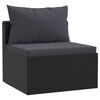 vidaXL 9-tlg. Garten-Lounge-Set mit Auflagen Poly Rattan Schwarz
