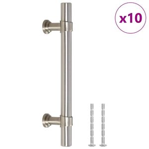 vidaXL M&ouml;belgriffe 10 Stk. Silbern 96 mm Edelstahl