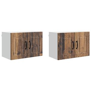 vidaXL Wandschrank PORTO 2 pcs Altholz 60 x 31 x 40 cm Holzwerkstoff