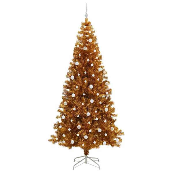 vidaXL Weihnachtsbaum mit 300 LEDs mit St&auml;nder Gold 240 cm PET