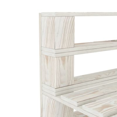 vidaXL Garten-Palettensofa 3-Sitzer Weiß Holz
