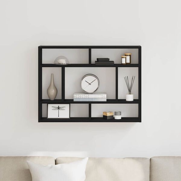 vidaXL Wandregal Schwarze Eiche 75 x 16 x 55 cm Holzwerkstoff