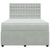 vidaXL Boxspringbett mit Matratze Hellgrau 140x200 cm Samt