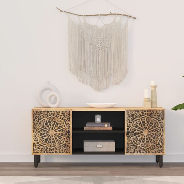 vidaXL TV-Schrank 105x33x46 cm Massivholz Mango