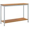 vidaXL Tisch f&uuml;r Outdoor mit Regal Nat&uuml;rlich und Grau 110 x 35 x 75 cm