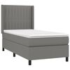 vidaXL Boxspringbett mit Matratze & LED Dunkelgrau 90x190 cm Stoff