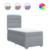 vidaXL Boxspringbett mit Matratze Hellgrau 90x190 cm Stoff