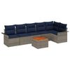vidaXL Gartensofa-set 7 Stk. 6-Sitzanzahl Grau und Marineblau