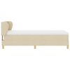 vidaXL Boxspringbett mit Matratze mit Kopfteil Creme 90 x 190 cm Stoff