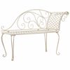 vidaXL Garten-Chaiselongue 128 cm Metall Antik Wei&szlig;
