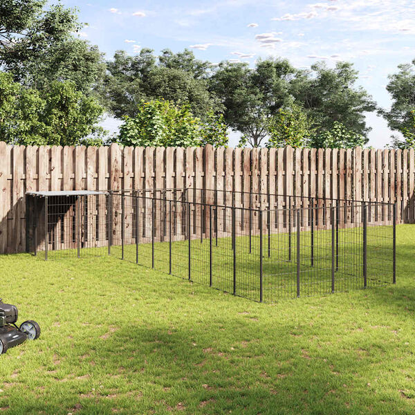 vidaXL Hundezwinger Schwarz 13,31 m&sup2; Stahl