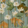 DUTCH WALLCOVERINGS Tapete Fisch/Blume Gr&uuml;n