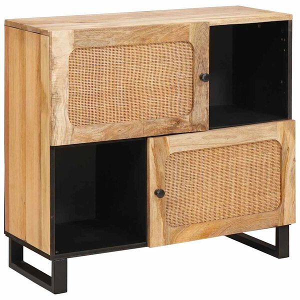 vidaXL Sideboard mit Speicher Braun 80 x 33 x 75 cm Massivholz Mango
