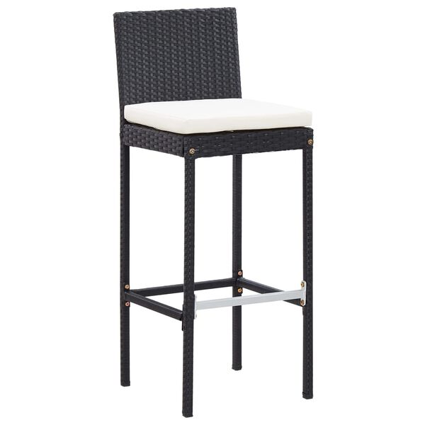vidaXL 5-tlg. Garten-Bar-Set Poly Rattan und Akazienholz Schwarz
