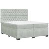vidaXL Boxspringbett mit Matratze Hellgrau 200 x 200 cm Samt