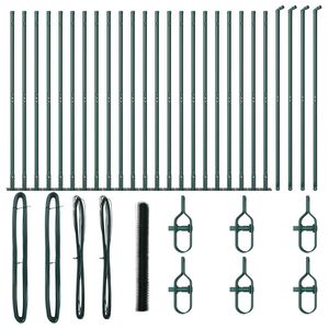 vidaXL Zaunpfosten Gr&uuml;n 50 x 1,6 m (50 mm Maschenweite) Stahl und PVC