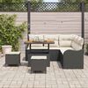 vidaXL Garten-Sofa-Set mit Kissen mit Speicher 8 pcs Schwarz und Creme