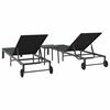 vidaXL Sonnenliege 2-Person 3 pcs Schwarz Poly-Rattan