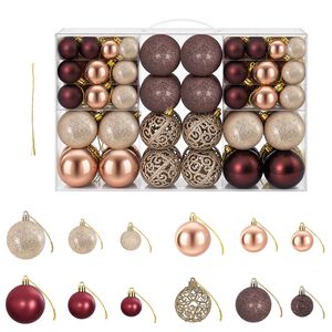 vidaXL Weihnachtskugeln 100 Stk. Champagner und Braun 3 / 4 / 6 cm