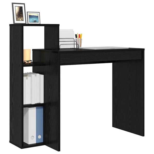 vidaXL Schreibtisch mit Regal Schwarz Eichen-Optik 100 x 40 x 90 cm