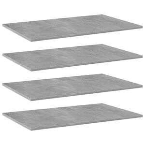 vidaXL B&uuml;cherregal-Bretter 4 Stk. Betongrau 80x50x1,5 cm Holzwerkstoff