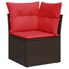 vidaXL Garten-Ecksofa mit Kissen Braun Poly Rattan