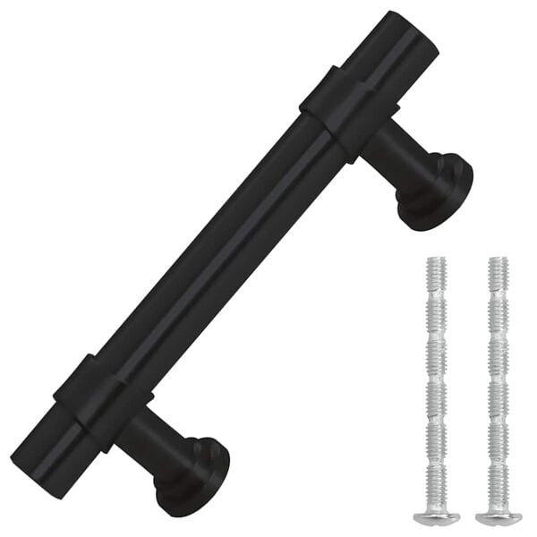 vidaXL M&ouml;belgriffe 10 Stk. Schwarz 64 mm Edelstahl
