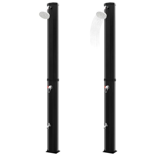 vidaXL Solardusche mit Duschkopf und Wasserhahn 35 L Schwarz