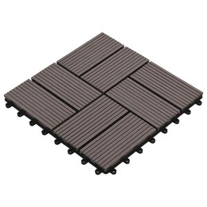 vidaXL Terrassenfliese 11 pcs Dunkelbraun 30 x 30 cm WPC