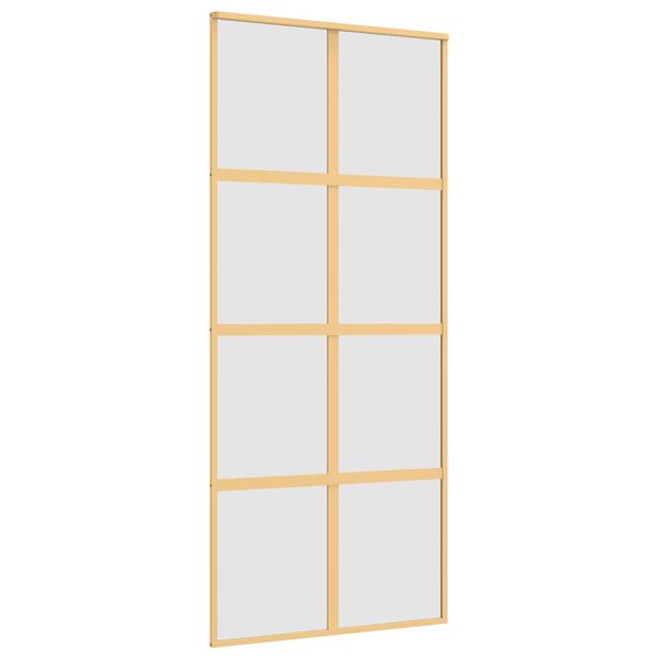 vidaXL Schiebet&uuml;r Golden 90x205 cm Matt ESG-Glas und Aluminium