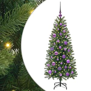 vidaXL K&uuml;nstlicher Weihnachtsbaum mit 150 LEDs Gr&uuml;n 120 cm PE und PVC