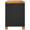 vidaXL Garten-Auflagenbox Schwarz 80x40x48 cm Poly Rattan Akazienholz