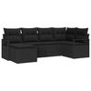vidaXL Sofa Set mit Kissen mit Speicher 6 pcs Schwarz Poly-Rattan