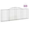 vidaXL Gabionen mit Hochbogen 25 Stk 300x30x100/120cm Verzinktes Eisen