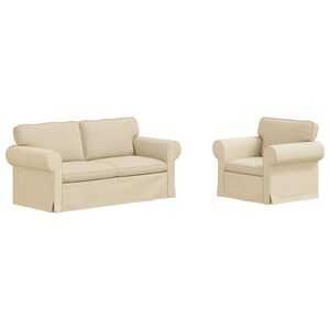 vidaXL Sofa 2 pcs Creme