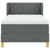 vidaXL Boxspringbett mit Matratze Dunkelgrau 90 x 190 cm Stoff
