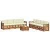vidaXL Sofagarnituren 9 pcs Natur und Creme Massivholz Akazie