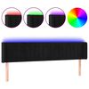vidaXL LED Kopfteil Schwarz 183x16x78/88 cm Samt