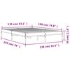 vidaXL Bettgestell Grau Sonoma 135x190 cm Holzwerkstoff und Metall