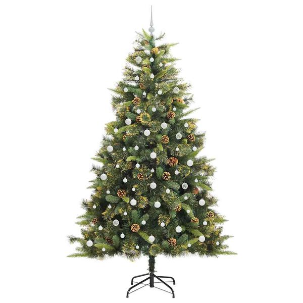 vidaXL K&uuml;nstlicher klappbarer Weihnachtsbaum mit Tannenzapfen 240 cm