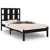 vidaXL Massivholzbett Schwarz 75x190 cm