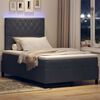vidaXL LED Boxspringbett mit Matratze Dunkelgrau 120 x 190 cm Stoff