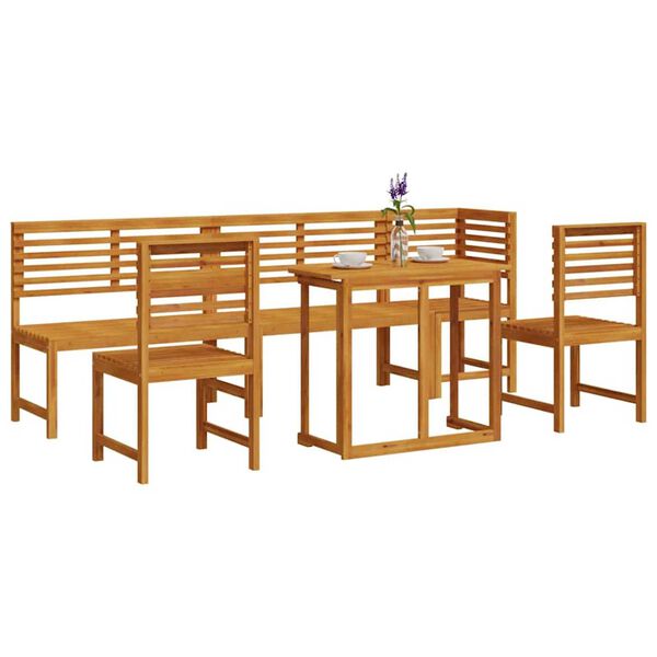 vidaXL Garten Bistro Set 6 pcs Braun Akazie Massivholz